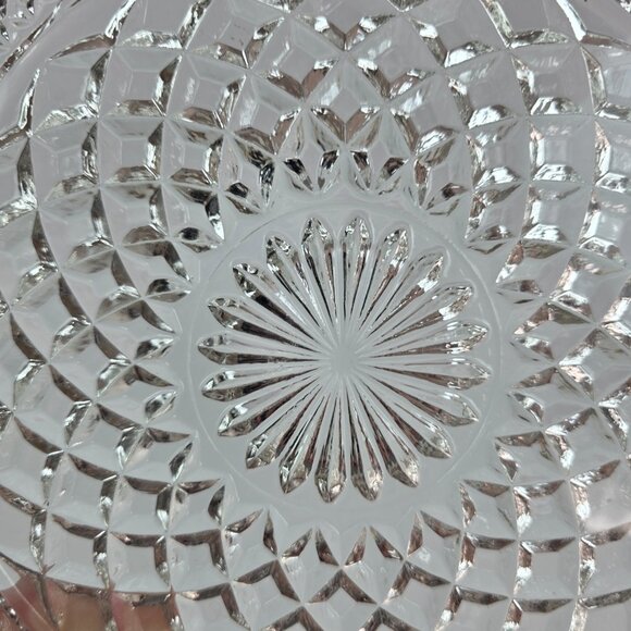 Vintage Anchor Hocking Wexford Dinner Plate Quilted Diamond Design 9 5/8 Inches - Picture 11 of 13